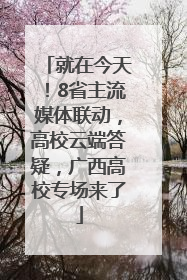 就在今天！8省主流媒体联动，高校云端答疑，广西高校专场来了