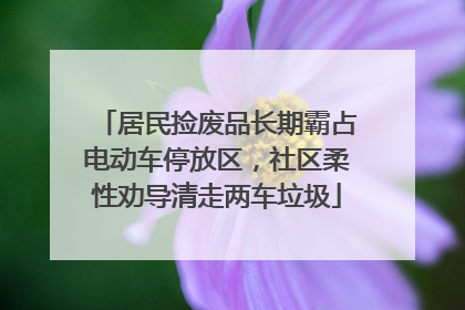 居民捡废品长期霸占电动车停放区，社区柔性劝导清走两车垃圾