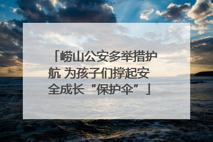 崂山公安多举措护航 为孩子们撑起安全成长“保护伞”