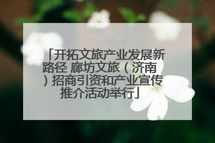 开拓文旅产业发展新路径 廊坊文旅（济南）招商引资和产业宣传推介活动举行