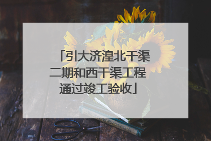 引大济湟北干渠二期和西干渠工程通过竣工验收