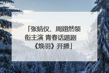 张婧仪、周翊然领衔主演 青春话题剧《焕羽》开播