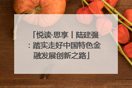 悦读·思享丨陆建强：踏实走好中国特色金融发展创新之路