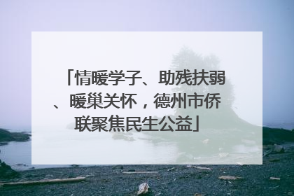 情暖学子、助残扶弱、暖巢关怀，德州市侨联聚焦民生公益