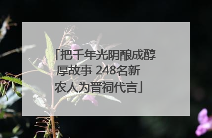 把千年光阴酿成醇厚故事 248名新农人为晋祠代言