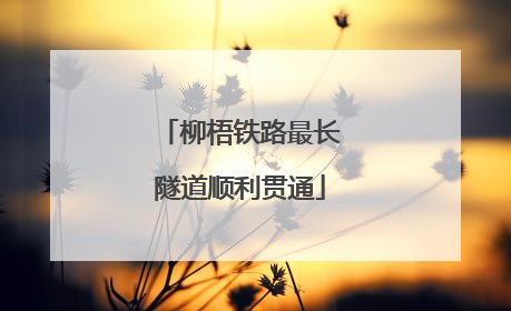 柳梧铁路最长隧道顺利贯通