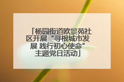 杨园街道欧景苑社区开展“寻根城市发展 践行初心使命”主题党日活动