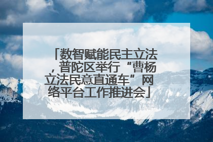 数智赋能民主立法，普陀区举行“曹杨立法民意直通车”网络平台工作推进会
