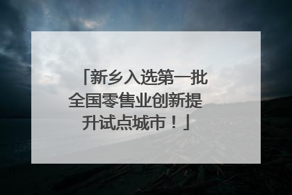 新乡入选第一批全国零售业创新提升试点城市！