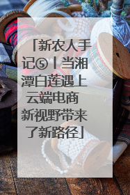 新农人手记⑤丨当湘潭白莲遇上云端电商 新视野带来了新路径