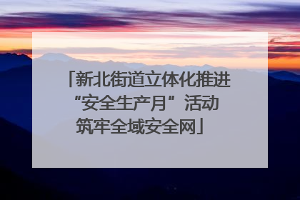 新北街道立体化推进“安全生产月”活动 筑牢全域安全网