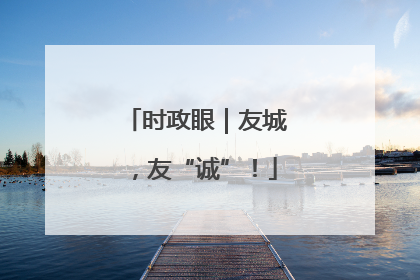 时政眼｜友城，友“诚”！