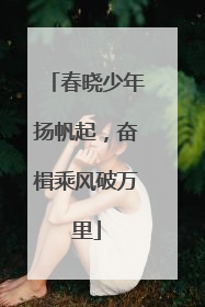 春晓少年扬帆起，奋楫乘风破万里