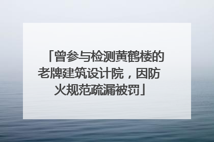 曾参与检测黄鹤楼的老牌建筑设计院，因防火规范疏漏被罚