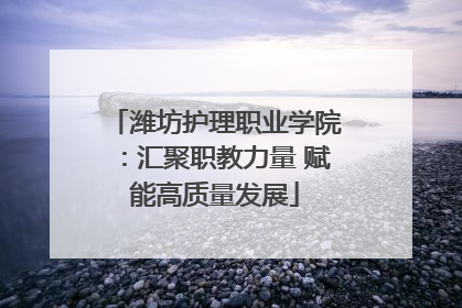 潍坊护理职业学院：汇聚职教力量 赋能高质量发展