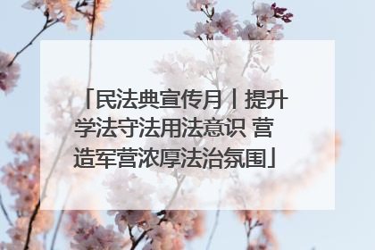 民法典宣传月丨提升学法守法用法意识 营造军营浓厚法治氛围