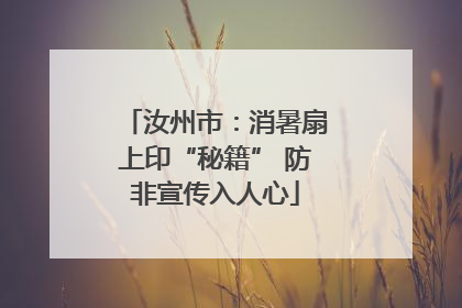 汝州市：消暑扇上印“秘籍” 防非宣传入人心