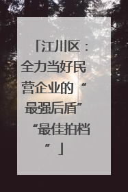 江川区：全力当好民营企业的“最强后盾”“最佳拍档”