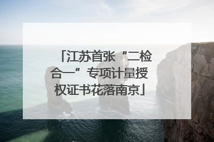 江苏首张“二检合一”专项计量授权证书花落南京