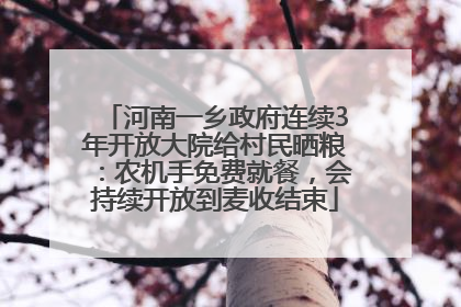 河南一乡政府连续3年开放大院给村民晒粮：农机手免费就餐，会持续开放到麦收结束