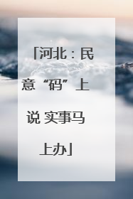 河北：民意“码”上说 实事马上办