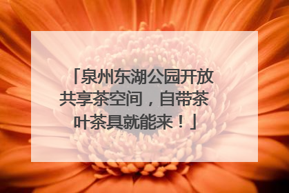 泉州东湖公园开放共享茶空间，自带茶叶茶具就能来！