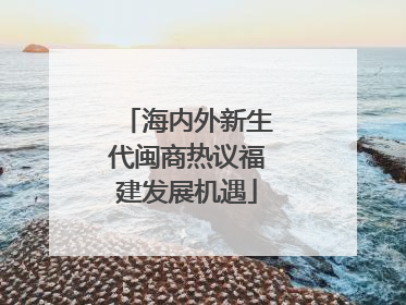 海内外新生代闽商热议福建发展机遇