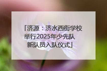 济源：济水西街学校举行2025年少先队新队员入队仪式