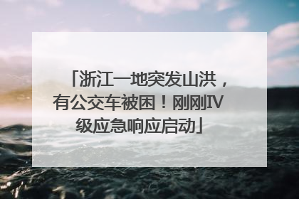 浙江一地突发山洪，有公交车被困！刚刚Ⅳ级应急响应启动