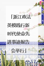 浙江政法英模践行新时代使命先进事迹报告会举行