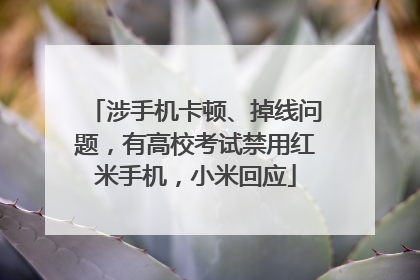 涉手机卡顿、掉线问题，有高校考试禁用红米手机，小米回应