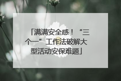 满满安全感！“三个一”工作法破解大型活动安保难题