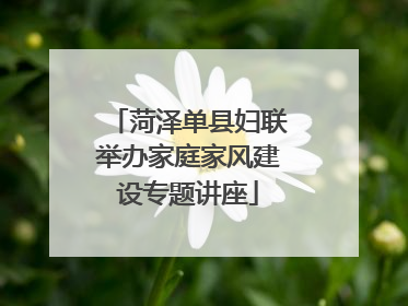 菏泽单县妇联举办家庭家风建设专题讲座