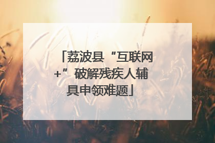 荔波县“互联网+”破解残疾人辅具申领难题
