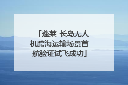 蓬莱-长岛无人机跨海运输场景首航验证试飞成功