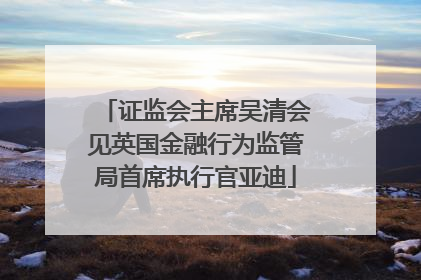 证监会主席吴清会见英国金融行为监管局首席执行官亚迪