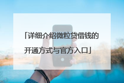 详细介绍微粒贷借钱的开通方式与官方入口