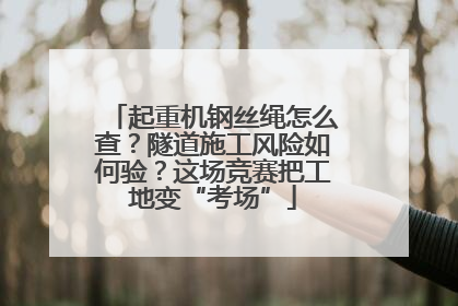 起重机钢丝绳怎么查？隧道施工风险如何验？这场竞赛把工地变“考场”