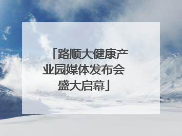 路顺大健康产业园媒体发布会盛大启幕