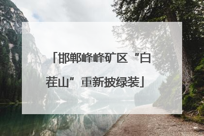 邯郸峰峰矿区“白茬山”重新披绿装