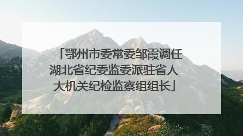 鄂州市委常委邹霞调任湖北省纪委监委派驻省人大机关纪检监察组组长