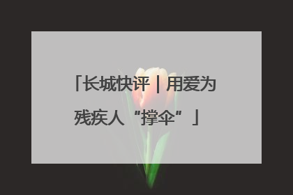 长城快评｜用爱为残疾人“撑伞”