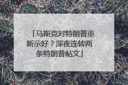 马斯克对特朗普重新示好？深夜连转两条特朗普帖文