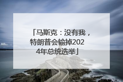 马斯克：没有我，特朗普会输掉2024年总统选举