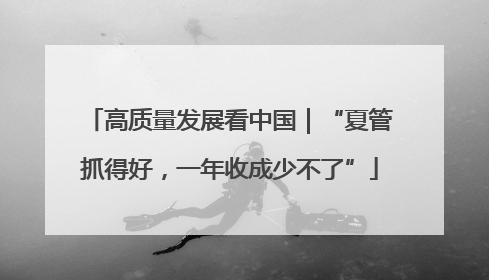 高质量发展看中国｜“夏管抓得好，一年收成少不了”