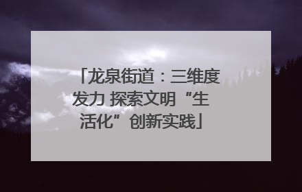 龙泉街道：三维度发力 探索文明“生活化”创新实践