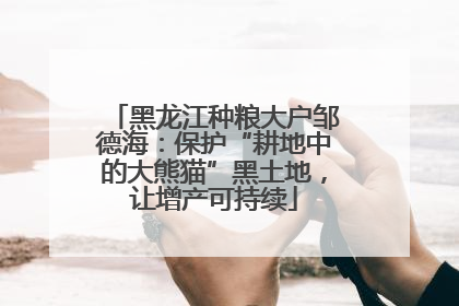 黑龙江种粮大户邹德海：保护“耕地中的大熊猫”黑土地，让增产可持续