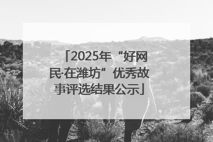 2025年“好网民·在潍坊”优秀故事评选结果公示