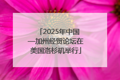 2025年中国—加州经贸论坛在美国洛杉矶举行