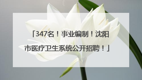 347名！事业编制！沈阳市医疗卫生系统公开招聘！